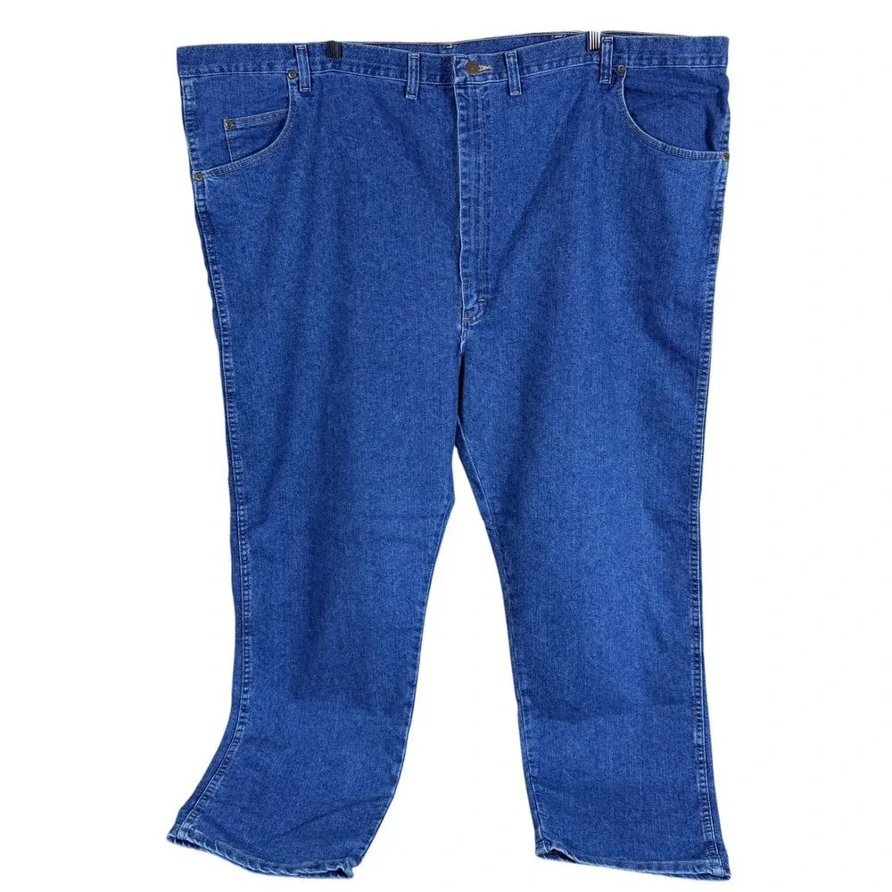 Wrangler Rugged Wear Jeans Mens 54x32 Blue Flex Denim Stretch Relaxed NWT